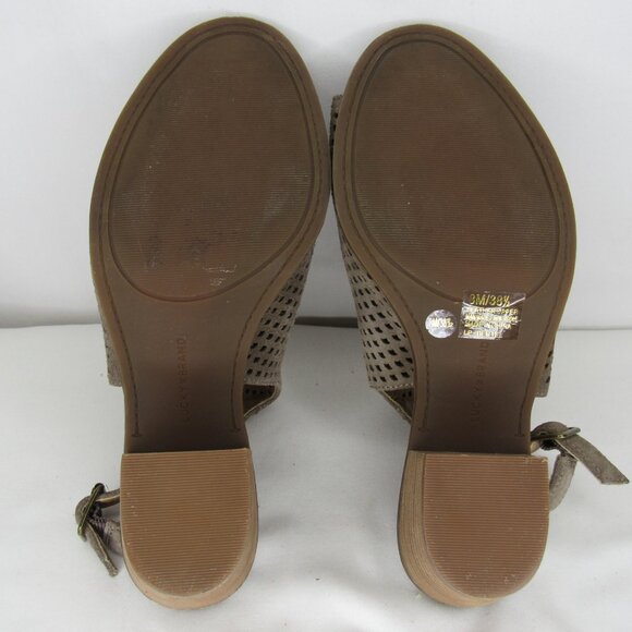 Lucky Brand Brown BERTEL Block Sling Back Heel Sandal Suede Leather 2" Women's 8 - Picture 8 of 9